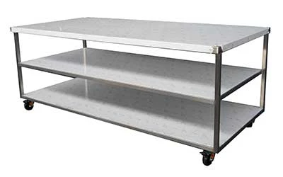 Stainless Steel Bench On Castors – Style B 1 Stainless Steel Bench On Castors – Style B
