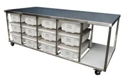 Stainless Steel Bench On Castors – Style E
