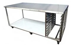 Stainless Steel Bench On Castors – Style C