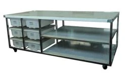 Stainless Steel Bench On Castors – Style BE